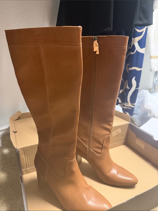 a.n.a Shoes - a.n.a Tall Tan Knee-High Block Heel Boots